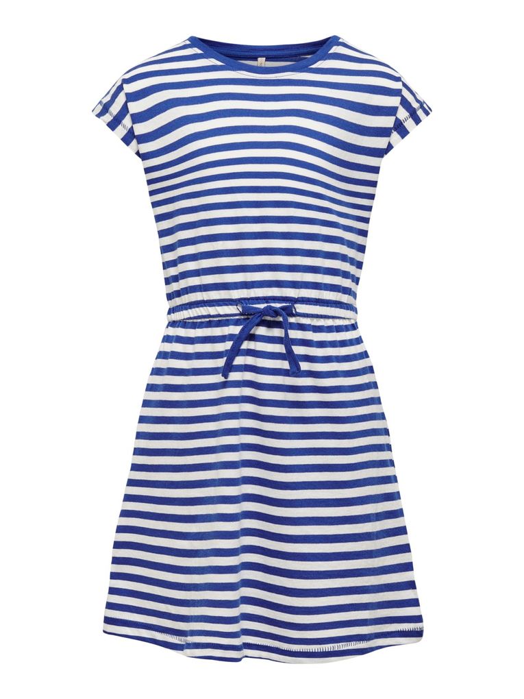Teenager Jerseykleid blau-weiß gestreift front