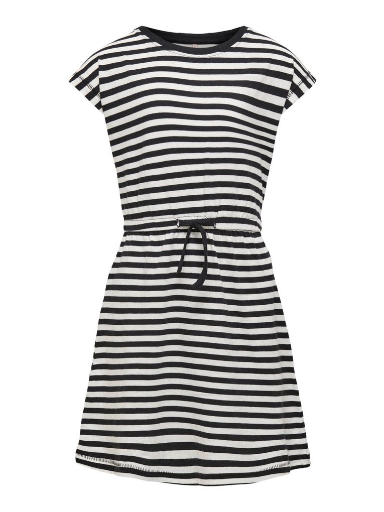 Teenager Jerseykleid schwarz-weiß gestreift front