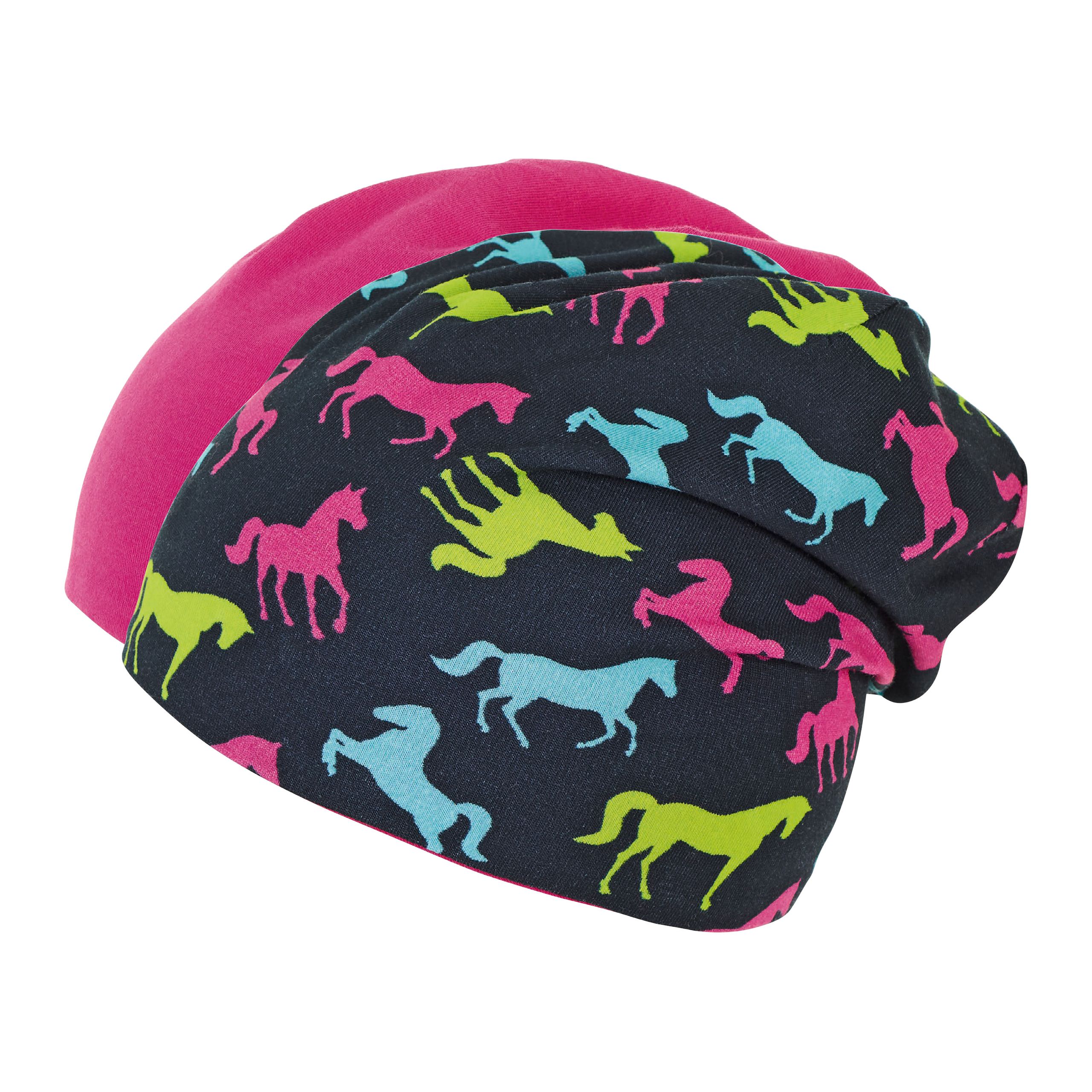 Sterntaler M/ädchen Wende-Slouch-Beanie mit Pferde-Motiven