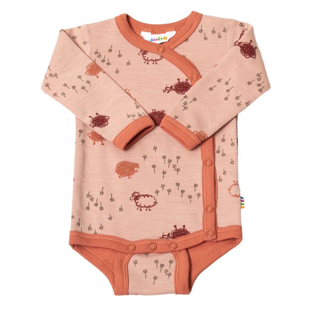 Joha Baby Mädchen Jungen Wickelbody langarm Merino-Wolle/Bio-Baumwolle