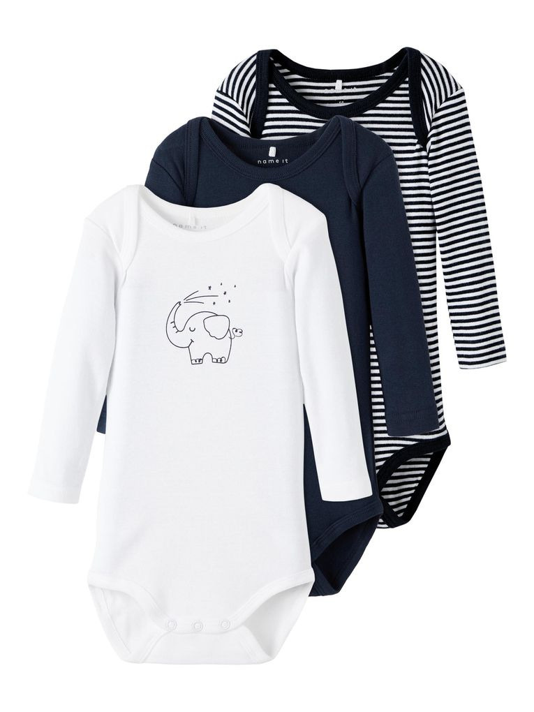 Name it Baby Jungen Mädchen Body langarm 3er Pack NBNBODY