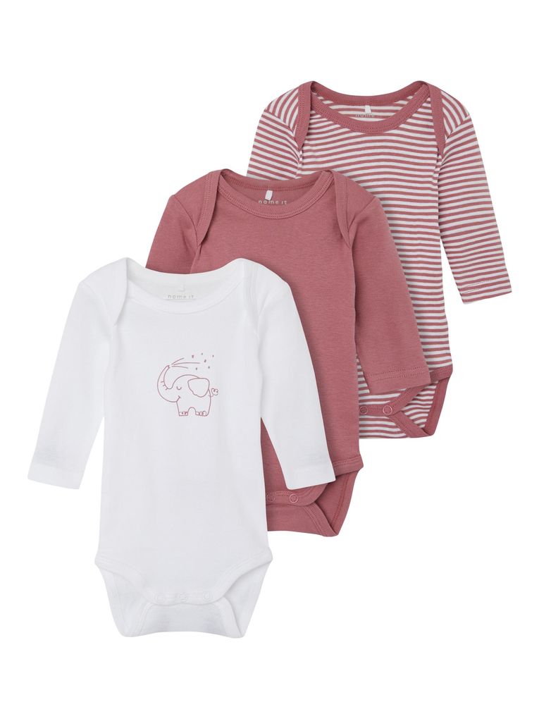 Name it Baby Mädchen Langarmbody 3er Pack NBNBODY
