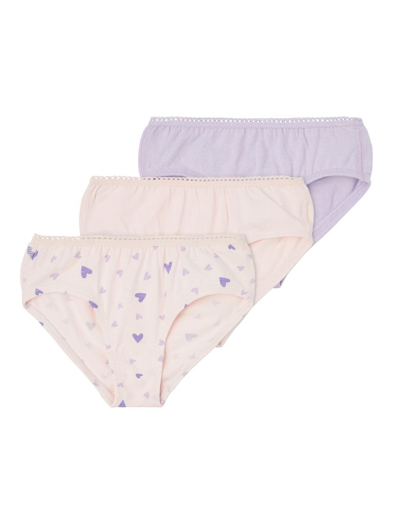 Name it Mädchen Slip 3er Pack NMFBRIEFS 3P BARELY PINK HEART