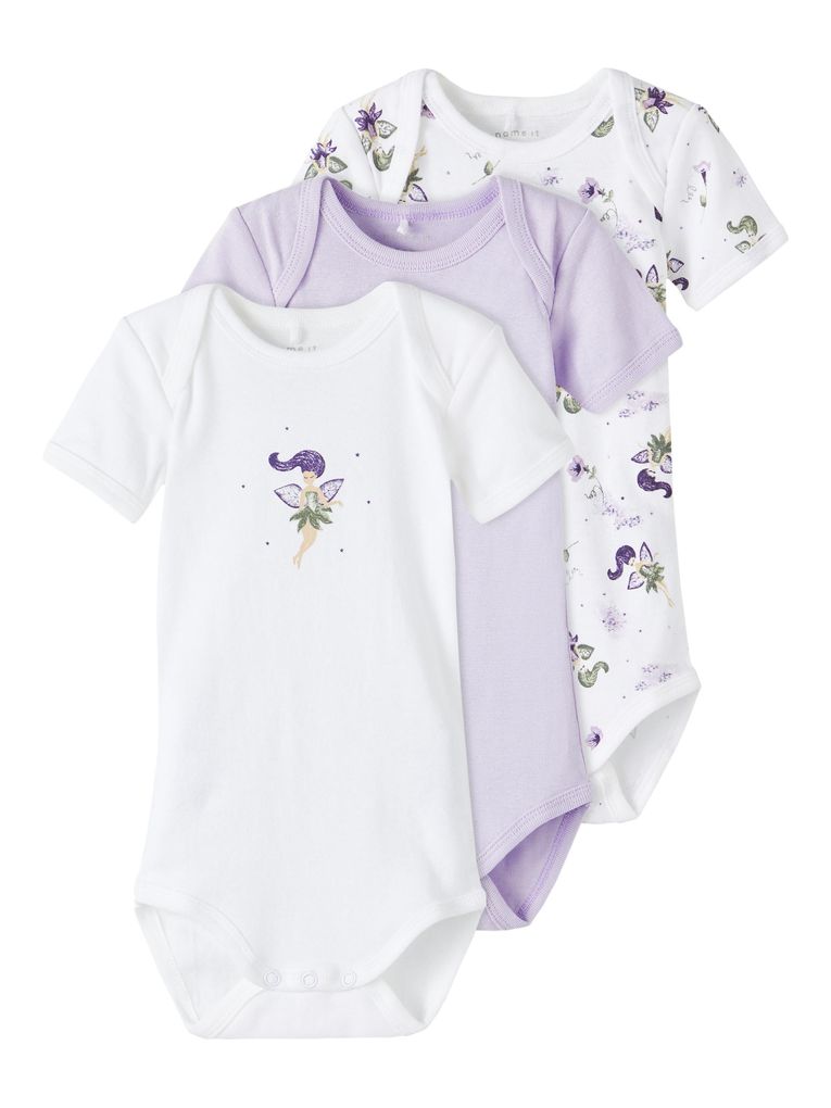 Name it Baby Mädchen Body 3er Pack kurzarm NBFBODY