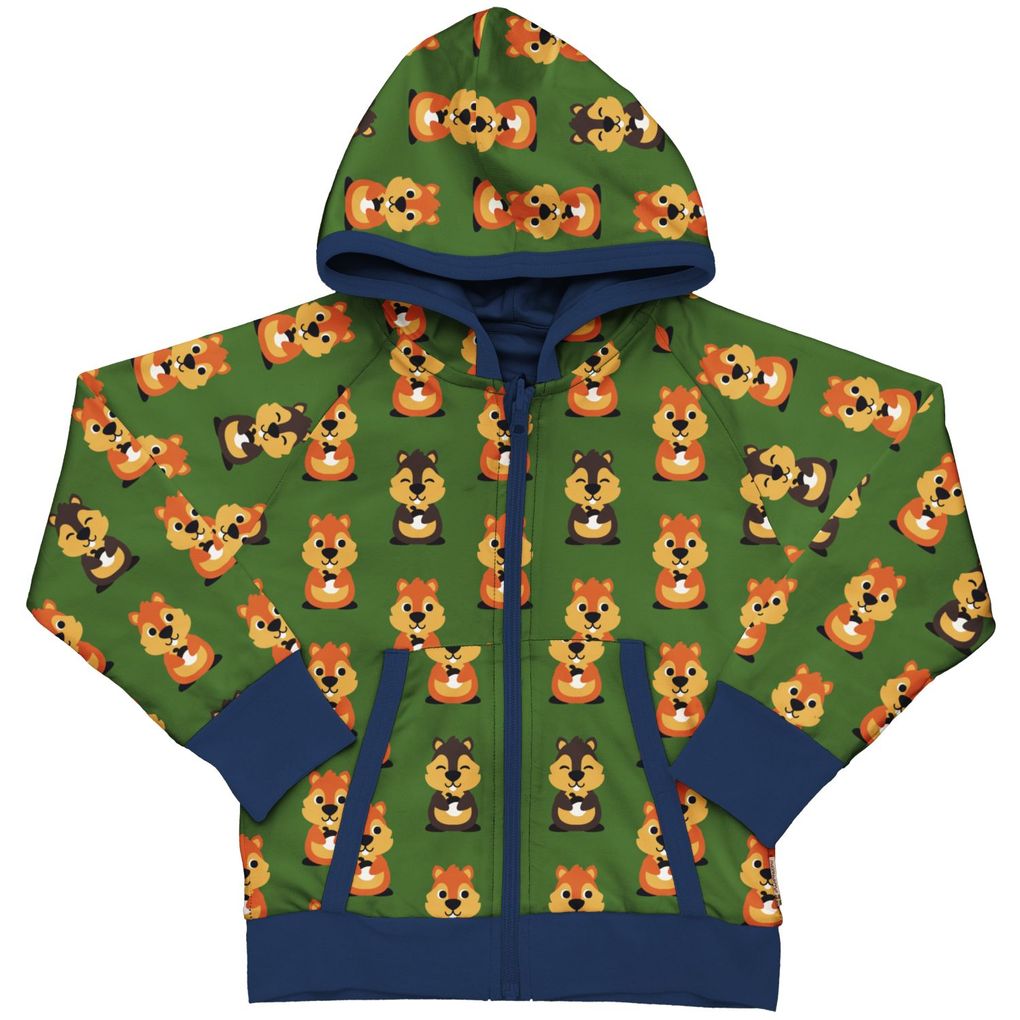 Maxomorra Kinder Hoodie Wende-Sweatjacke Garden Squirrel