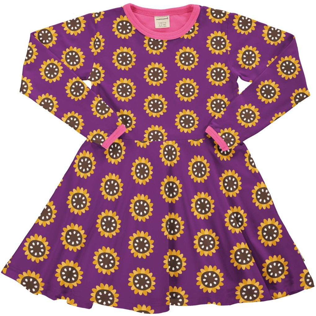 Maxomorra Mädchen Kleid langarm Circle LS Garden Sunflower