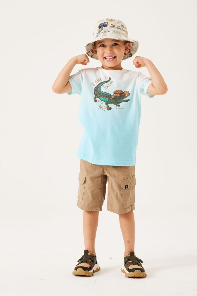Garcia Jungen Farbverlauf T-Shirt mit Krokodilprint