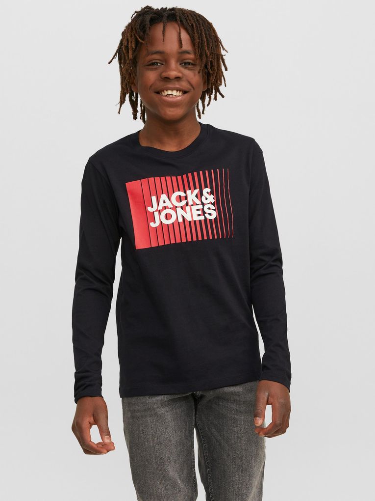 Jack & Jones Jungen Langarmshirt JJECORP LOGO TEE PLAY LS O-NECK