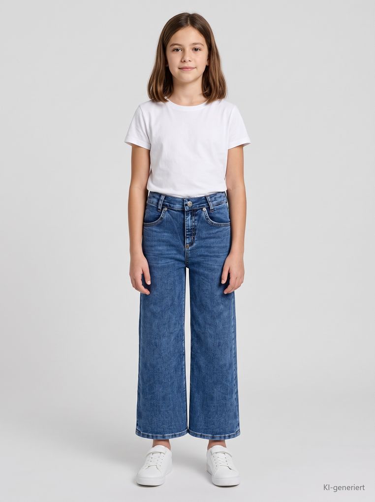 Blue Effect Wide Leg Jeans high waist Mädchen, Bundweite normal