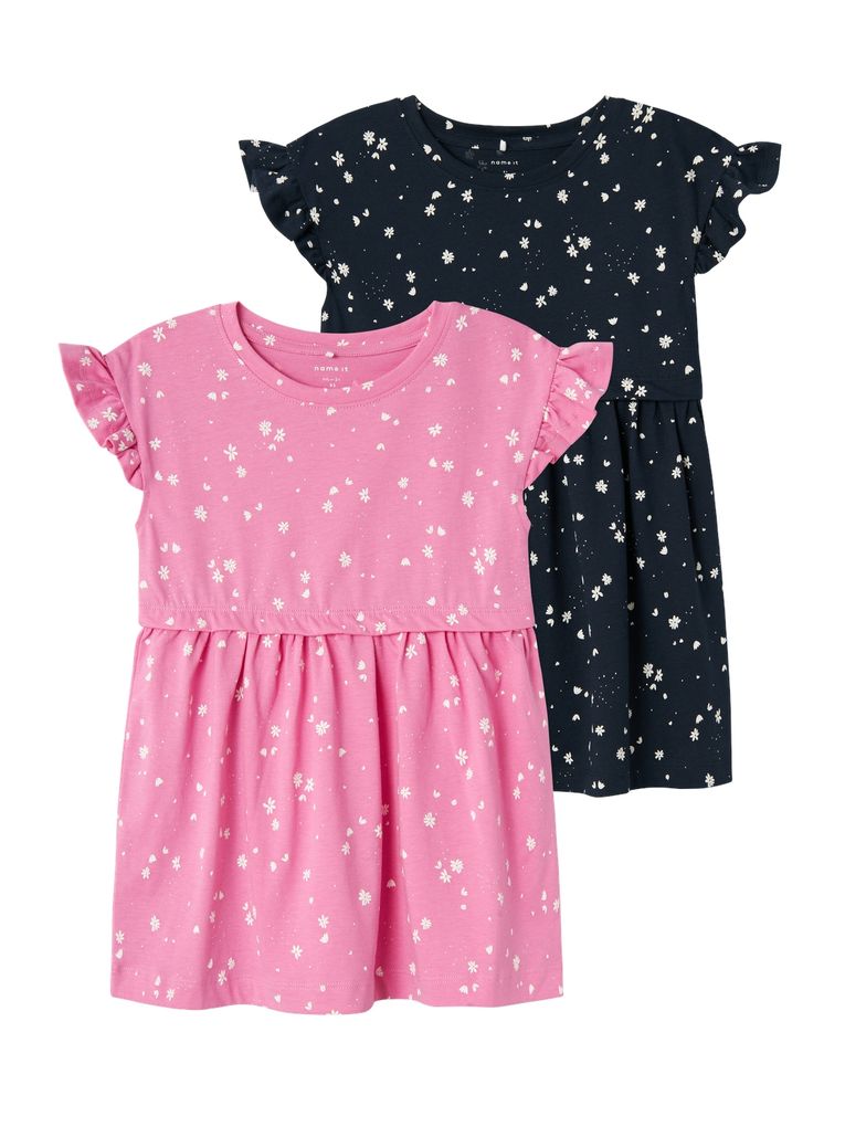 Name it Mädchen Jerseykleider kurzarm 2er Pack NMFHENRA