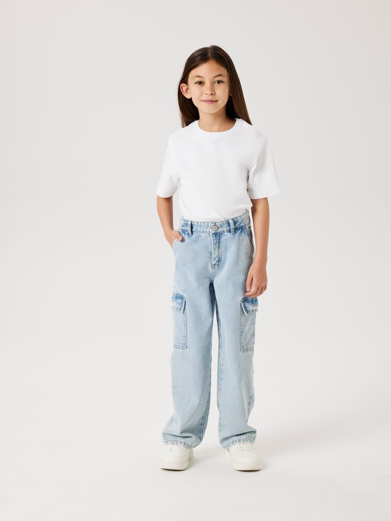 Name it Mädchen Wide Leg NKFROSE HW WIDE CARGO JEANS 6190BS 
