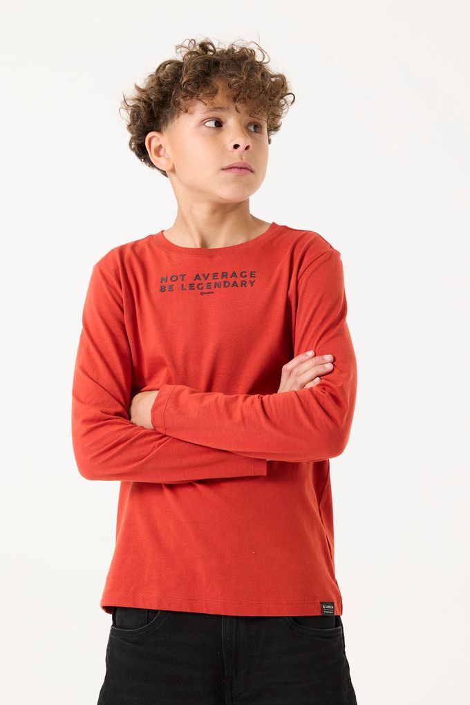 Garcia Jungen Langarmshirt mit Schriftprint