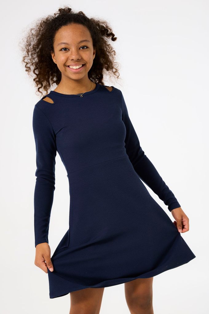 Garcia Mädchen Kleid langarm Schultercuts