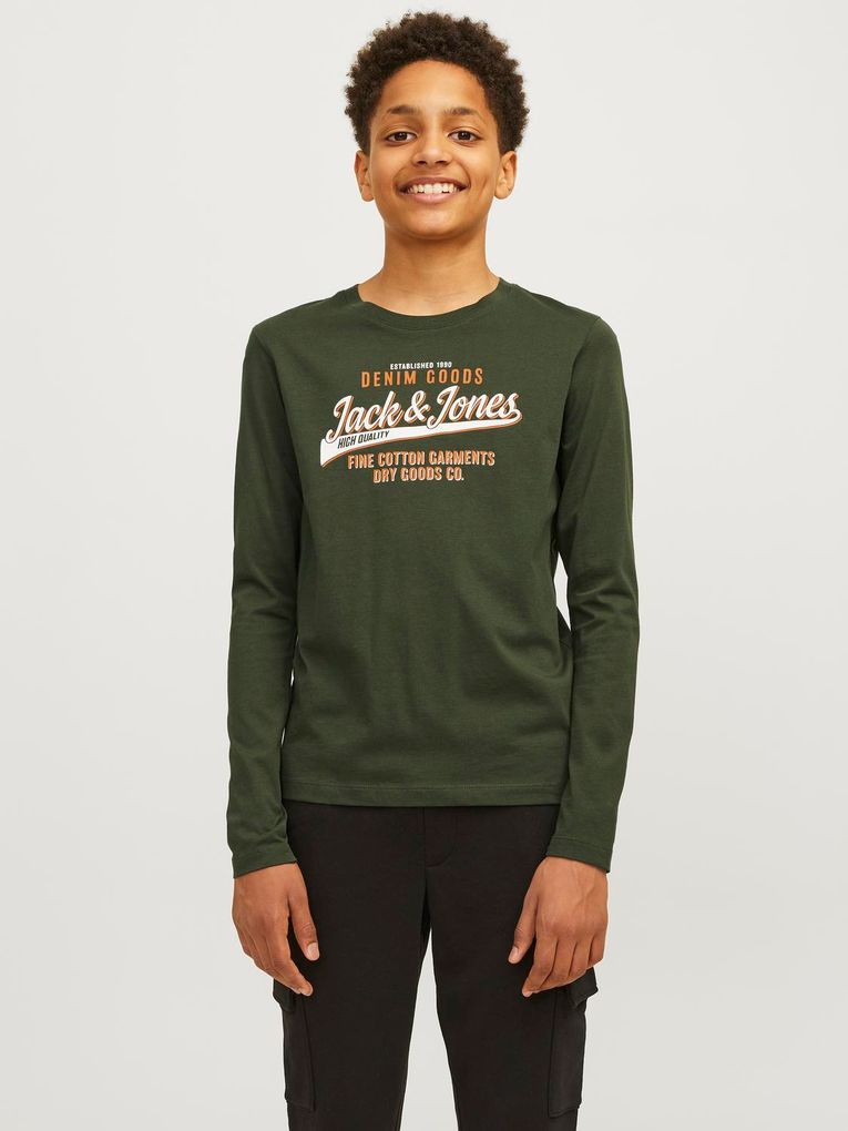 Jack & Jones Jungen Langarmshirt JJELOGO TEE LS O-NECK JNR