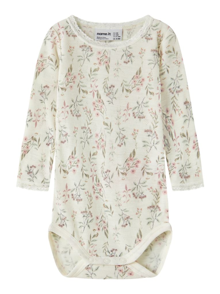 Name it Baby Mädchen Woll-Body langarm NBFWANG WOOL NEEDLE