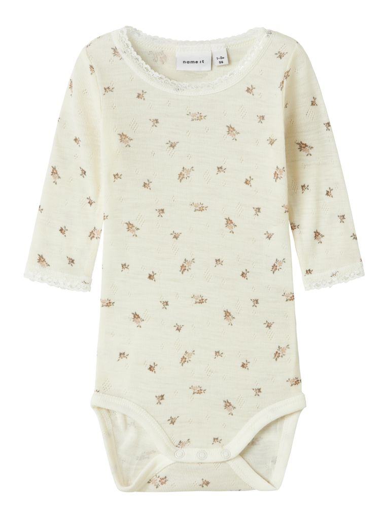 Name it Baby Mädchen Woll-Body langarm NBFWANG WOOL NEEDLE