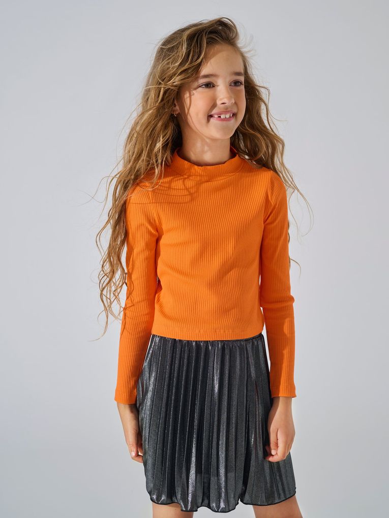 Kids Only Mädchen Langarmshirt KOGLINEA LIFE L/S SHORT TOP JRS