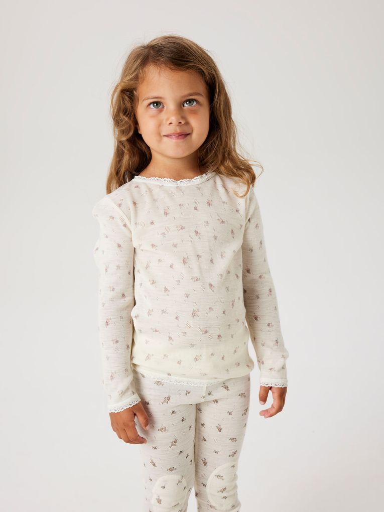 Name it Mädchen Langarmshirt Merinowolle NMFWANG WOOL NEEDLE