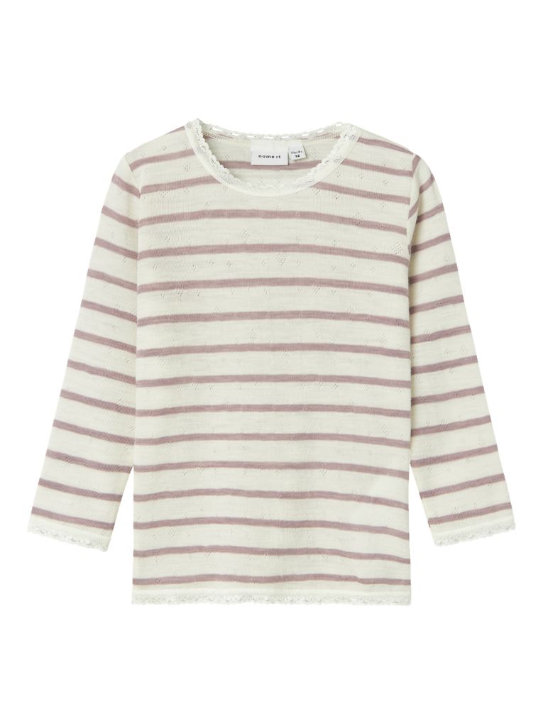 Name it Mädchen Langarmshirt Merinowolle NMFWANG WOOL NEEDLE