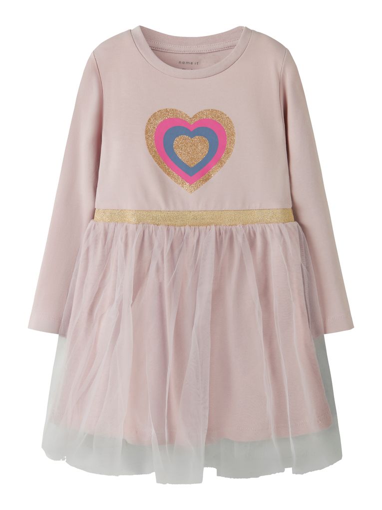 Name it Mädchen Jerseykleid mit Tüllrock NMFNASTAR LS DRESS