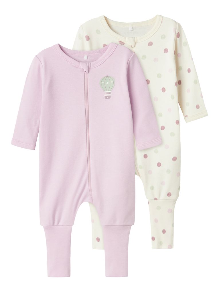 Name it Baby Mädchen 2er Pack Schlafstrampler NBFNIGHTSUIT DOT