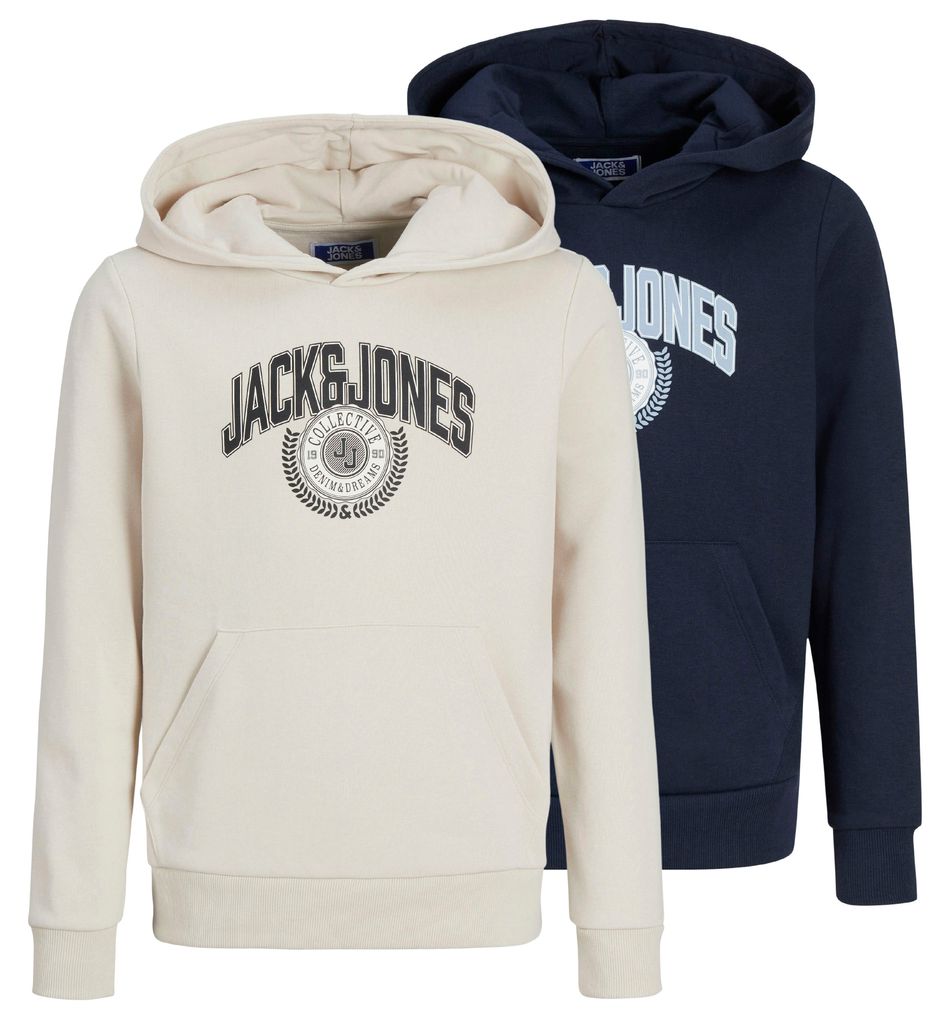 Jack & Jones Jungen Hoodies 2er Pack JJKAM VARSITY BRANDING SWEAT