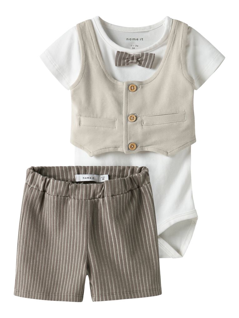 Name it Baby Jungen Taufanzug Body & Shorts NBMHELMAR SHORTS SET