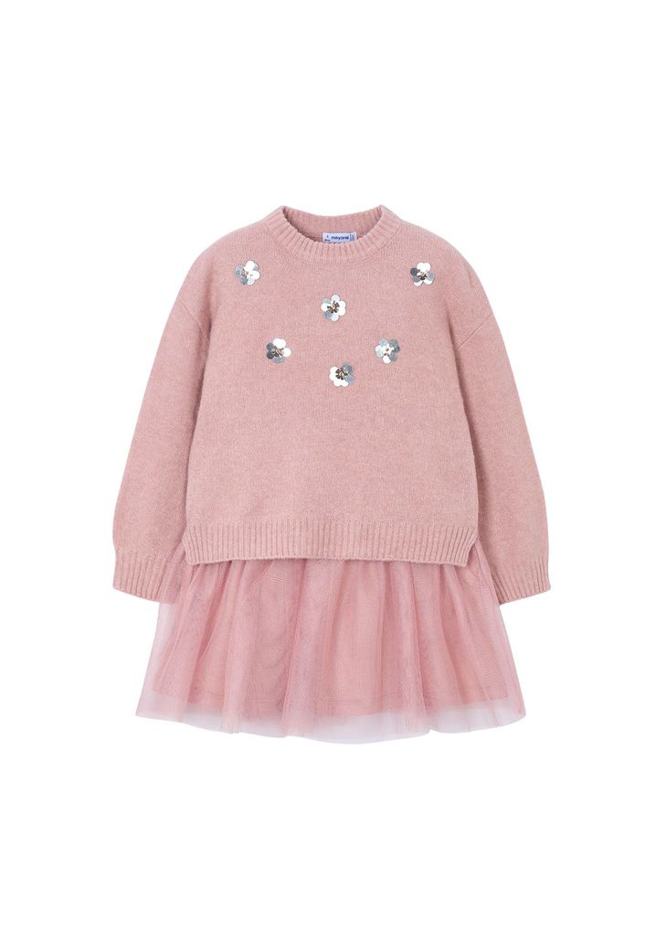 Mayoral Mädchen Kleid und Pullover festlich