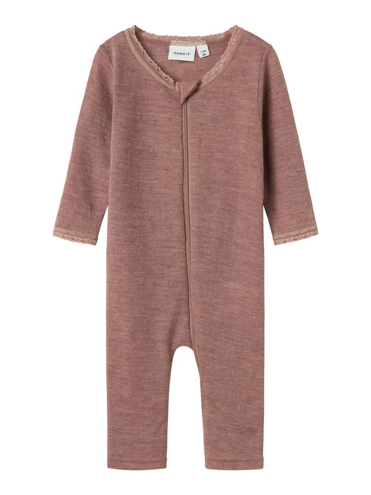 Name it Baby Mädchen Schlafstrampler Merinowolle NBFWANG NIGHTSUIT