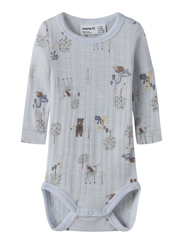 Name it Baby Jungen Woll-Body langarm NBMWANG WOOL NEEDLE LS