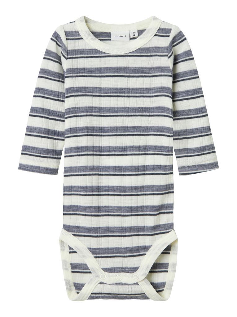 Name it Baby Jungen Woll-Body langarm NBMWANG WOOL NEEDLE LS