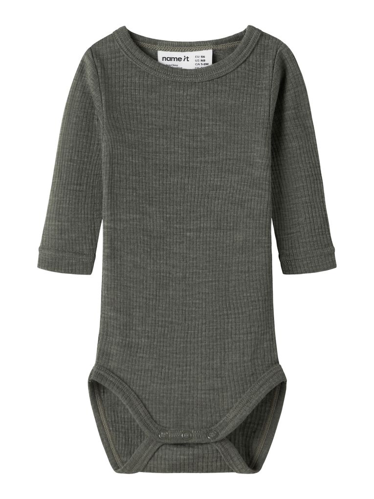Name it Baby Wollbody langarm NBNWAX WOOL RIB LS BODY