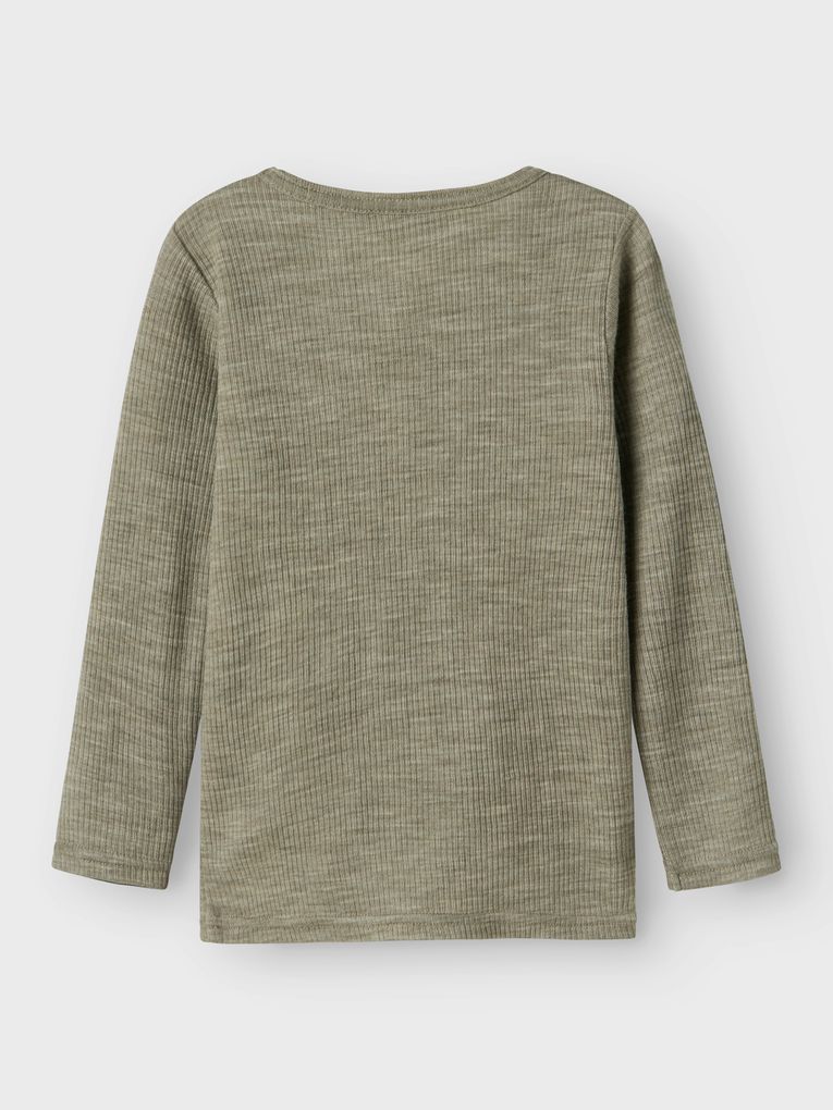 Name it Kinder Langarmshirt Merinowolle NMNWAX WOOL RIB LS TOP