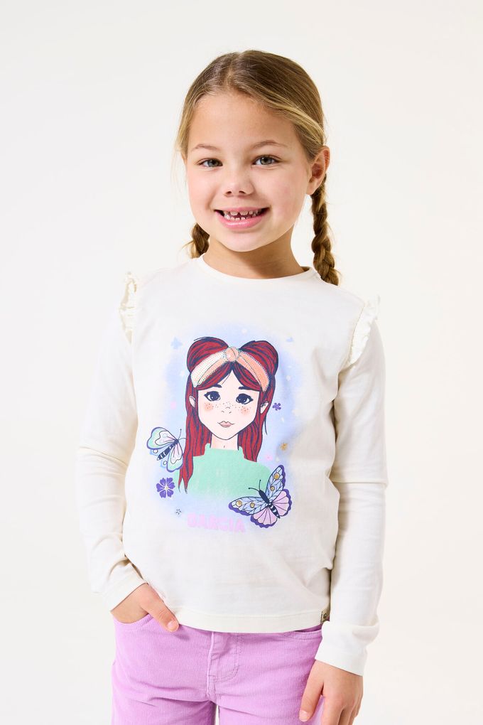Garcia Mädchen Langarmshirt Frontprint