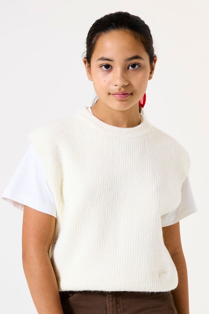 Garcia Mädchen Pullunder oversized in Off White