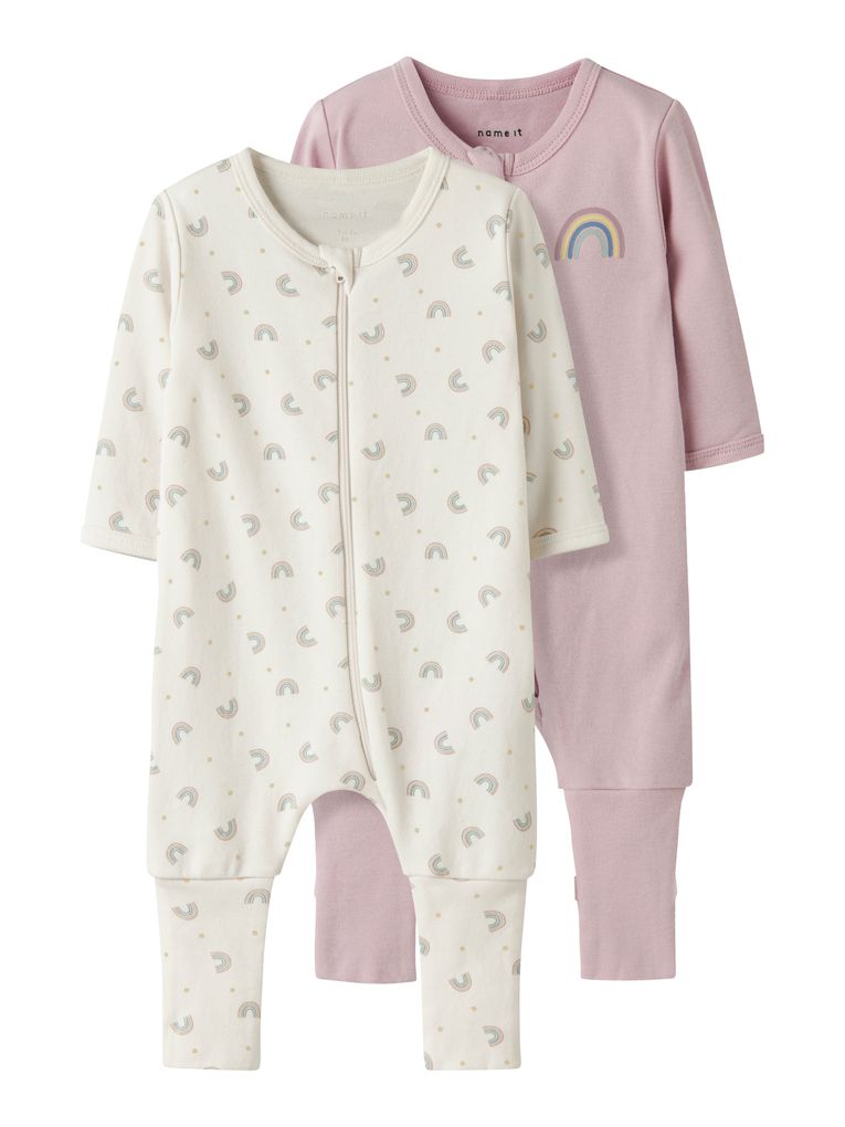 Name it Baby Mädchen 2er Pack Schlafstrampler NBFNIGHTSUIT RAINBOW