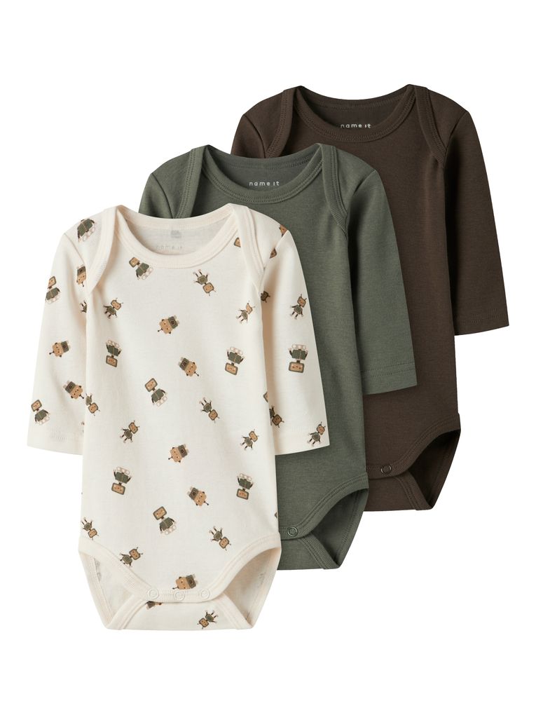 Name it Baby Jungen 3er Pack Langarmbodys NBMBODY LS ROBOT