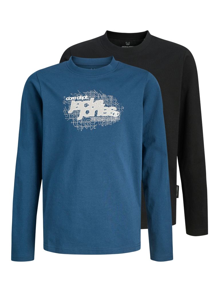 Jack & Jones Jungen 2er Pack Langarmshirts JCOGRID BRANDING TEE