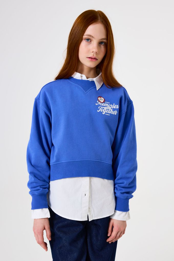 Garcia Mädchen Sweatshirt kurzer Schnitt