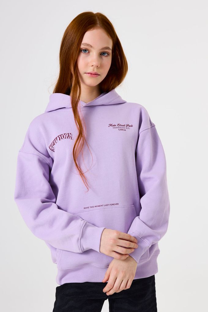 Garcia Mädchen Sweatshirt mit Rückenprint und Kapuze