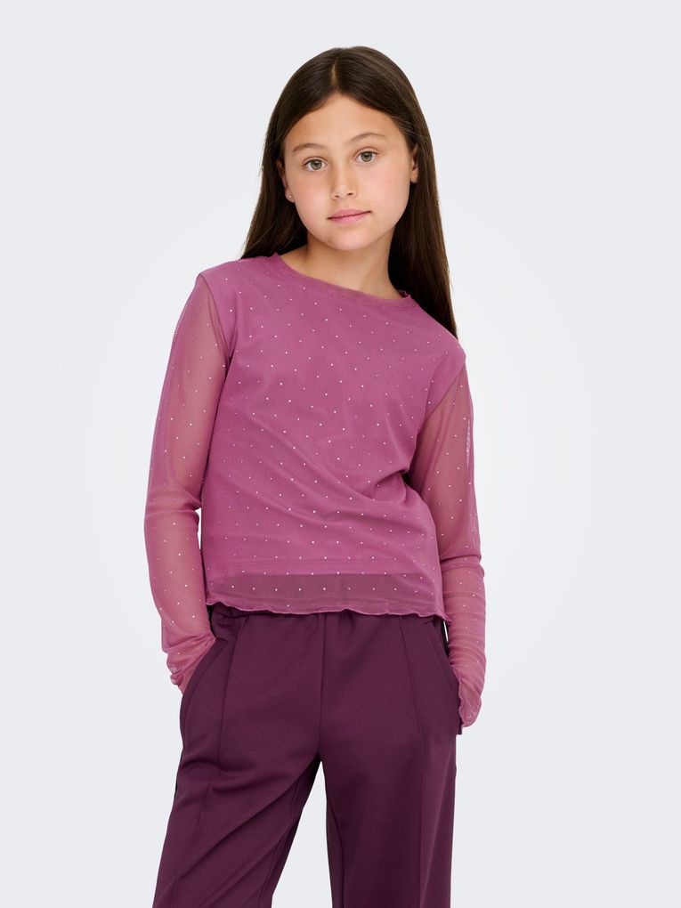 Kids Only Mädchen Langarmshirt KOGJADA LIFE L/S RHINESTONE