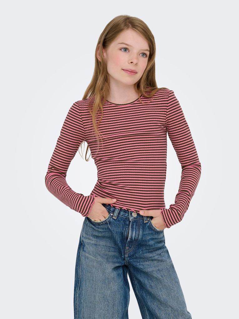 Kids Only Mädchen Langarmshirt KOGDIXI LIFE L/S O-NECK STRIPE