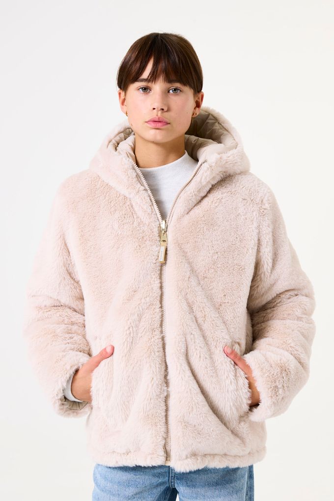 Garcia Mädchen Winterjacke wendbar Teddyfelljacke
