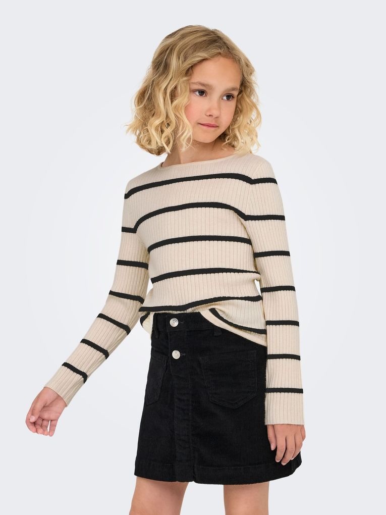 Kids Only Mädchen Pullover KOGIBI LS RIB BOATNECK CP KNT