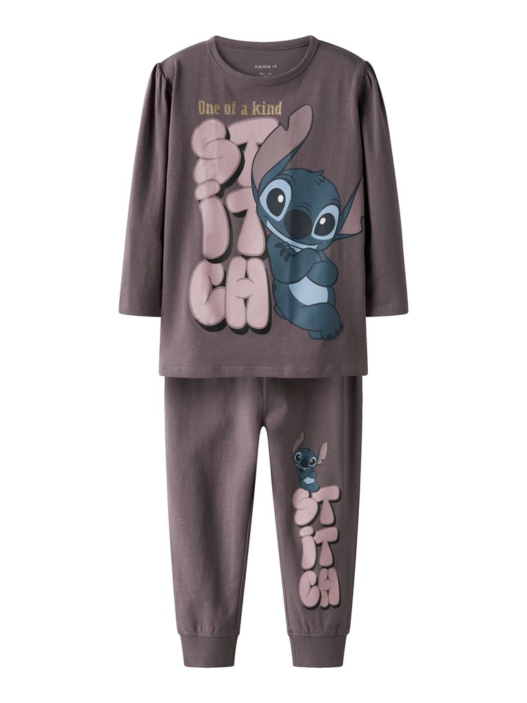 Name it Mädchen Schlafanzug NMFOLINA STITCH LS NIGHTSET