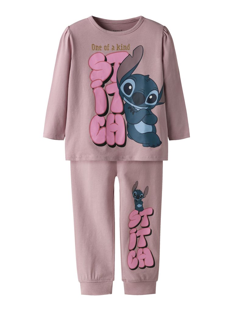 Name it Mädchen Schlafanzug NMFOLINA STITCH LS NIGHTSET