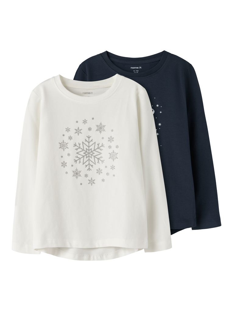 Name it Mädchen Langarmshirt 2er Pack NMFVIPARTY 2P LS TOP