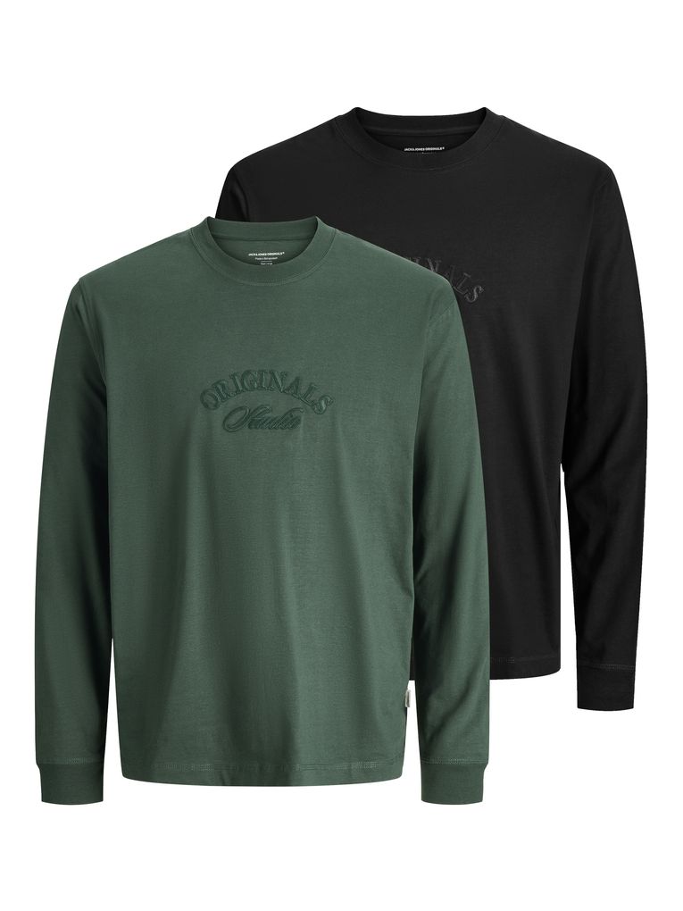 Jack & Jones Jungen 2er Pack Langarmshirts JORBLEECKER BRANDING TEE