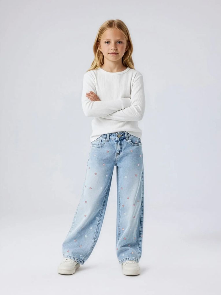 Name it Mädchen Jeans NKFROSE WIDE EMB JEANS 2010-FR