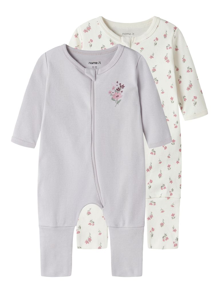Name it Baby Mädchen 2er Pack Schlafstrampler NBFNIGHTSUIT FLOWER